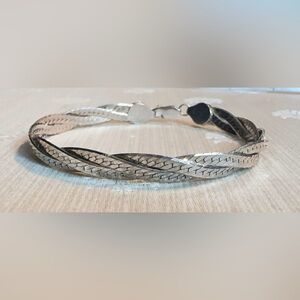 Sterling Silver 925 Braided Bracelet, 7 Inches